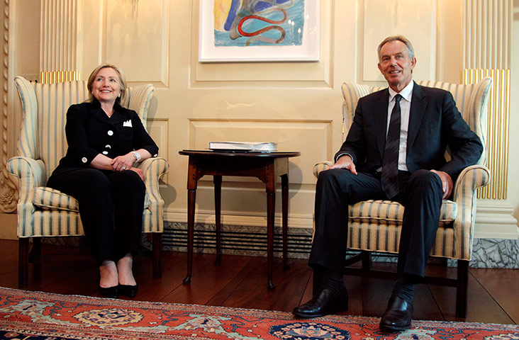 Washington talks: Tony Blair and Hillary Clinton at the State Department in Washington