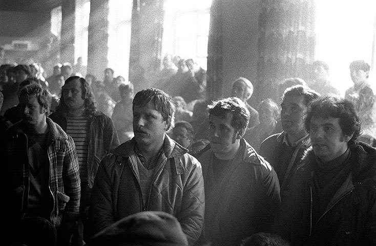 No redemption: Miners attend a vote on returning to work