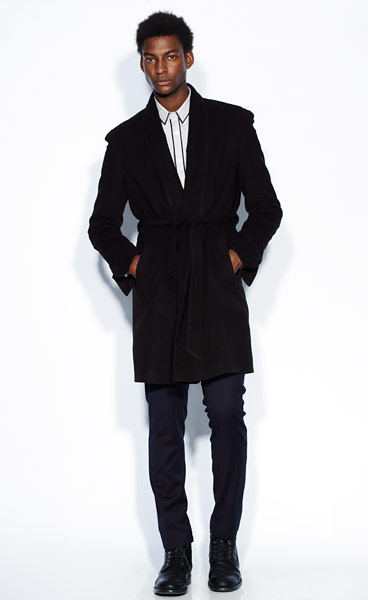 line-up: ASOS Black: Black shawl collar coat