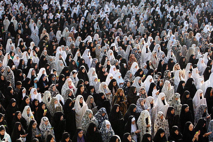 24 hours in pictures: Female Muslim worshippers perform Eid al-Fitr , Iran