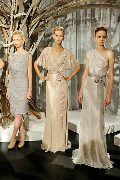 New York Fashion: A model poses at the Tadashi Shoji Spring 2011 presentation