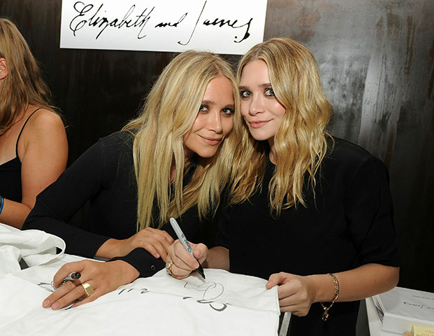 New York Fashion: Ashley Olsen and Mary Kate Olsen attend the Elizabeth and James Pop Up Shop