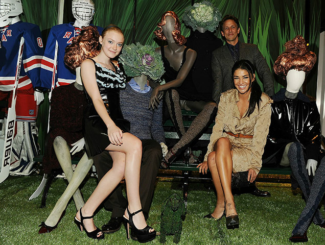 New York Fashion: Dakota Fanning, Seth Meyers and Jessica Szohr attend the Prada celebration