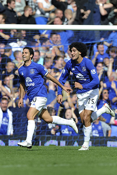Everton v Man Utd: Arteta celebrates his equaliser