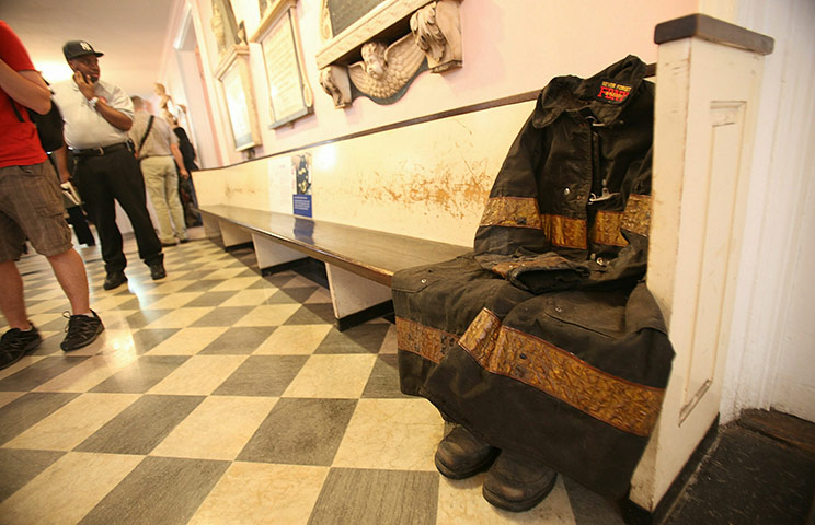9/11 update: A FDNY uniform is seen on display in St. Paul's Chapel