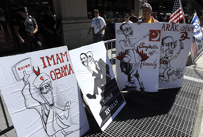 Ground Zero Mosque: Protest against proposed Muslim cultural centre and Mosque.