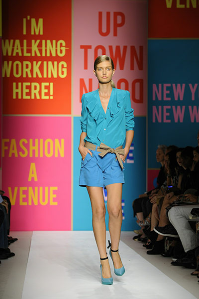 NY Fashion week day 4: A model presents a creation by DKNY 