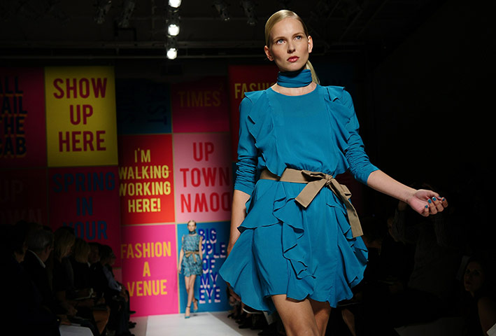 NY Fashion week day 4: A model presents a creation by DKNY