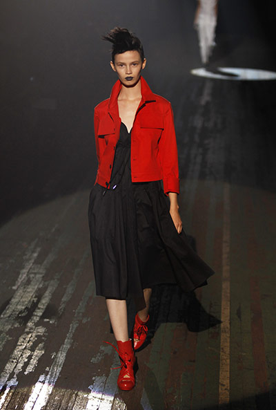 NY Fashion week day 4: A model presents a creation from the Y-3 2011 Spring/Summer collection