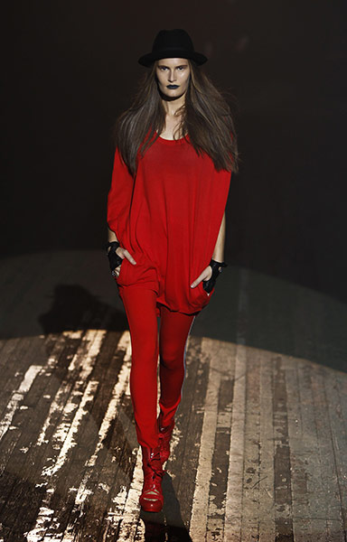 NY Fashion week day 4: A model presents a creation from the Y-3 2011 Spring/Summer collection
