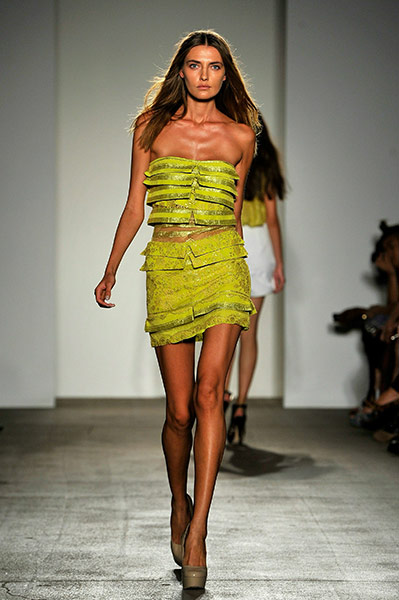 NY Fashion week day 4: A model walks the runway at the Elise Overland Spring 2011 fashion show 