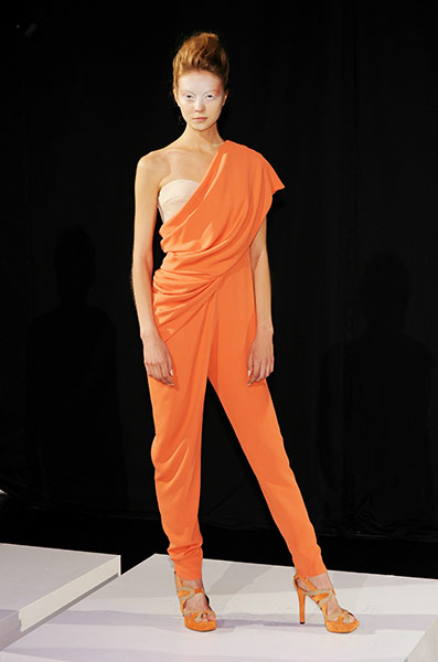 NY Fashion week day 4 pm: A model poses at the William Tempest Spring 2011 presentation