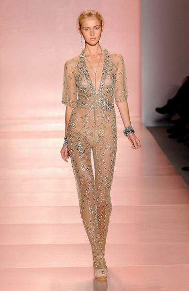 NY Fashion week day 4 pm: A model walks the runway at the Jenny Packham Spring 2011 fashion show 