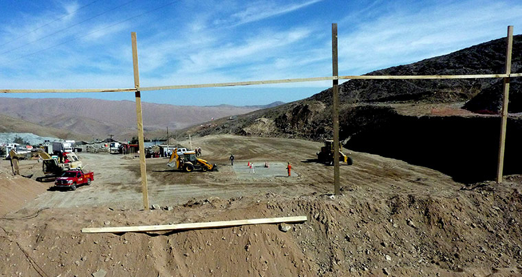 Trapped miners in Chile: 8 September: The site where the T-130 will drill, in the Plan B scheme 