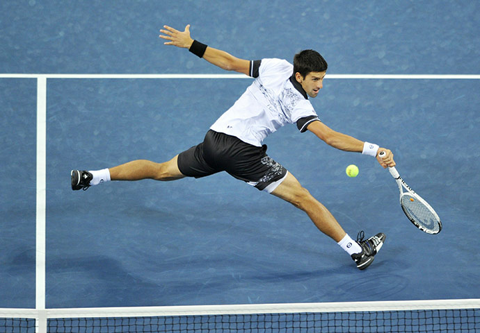 tennis1: Novak Djokovic of Serbia returns a shot