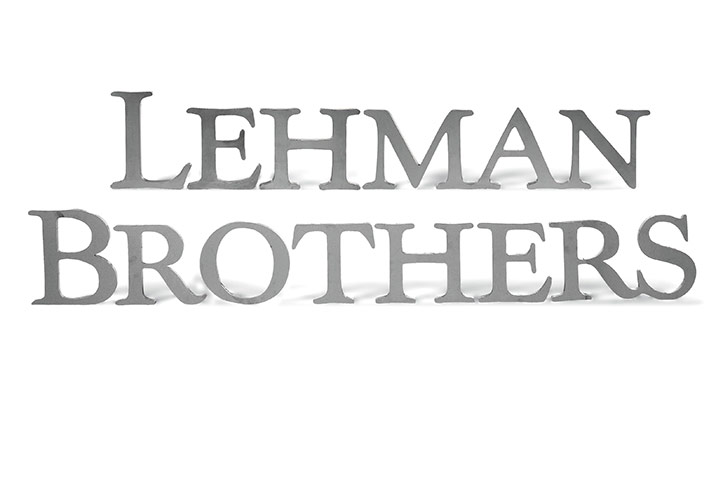 Lehman Brothers auction: Lot 1173 Lehman Brothers Corporate Sign brushed metal individual lettering
