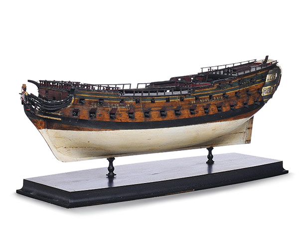 Lehman Brothers auction: Lot 1084 An English stained and painted model of a 62-gun ship-of-the-line