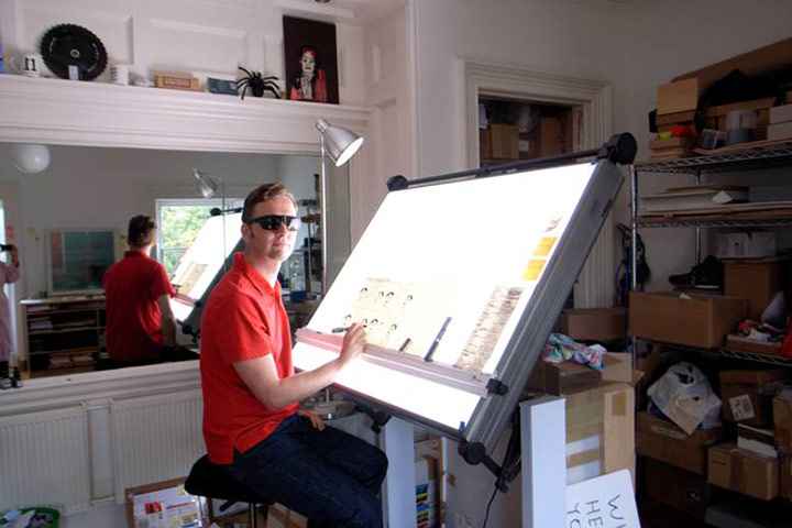 show and tell: Shrigley: illuminated drawing board