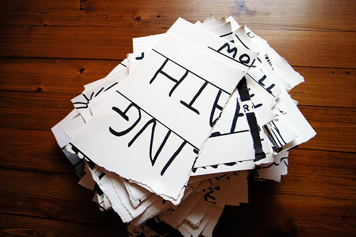 show and tell: Shrigley: Ripped drawings