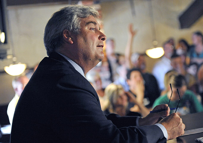 Tea Party politicians: Republican gubernatorial hopeful Tom Emmer listens to a question