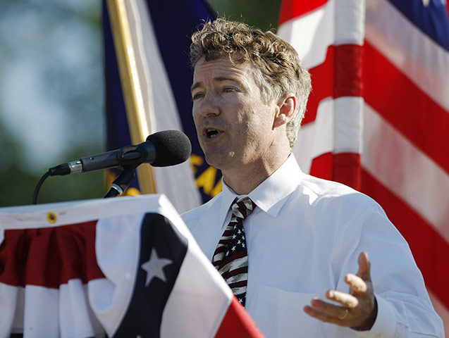 Tea Party politicians: Republican US Senate candidate Rand Paul address a tea party rally 