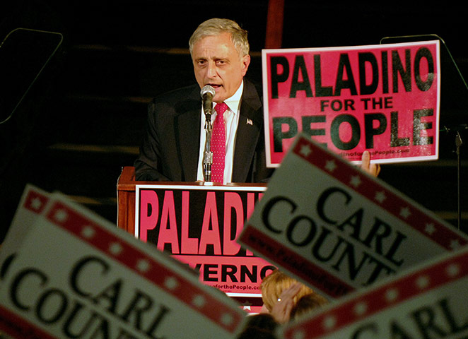 Tea Party politicians: Carl Paladino speaks after winning the NY State Republican primary