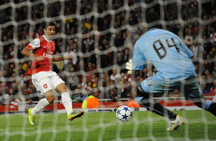 Arsenal v SC Braga: Vela scores his second goal of the game