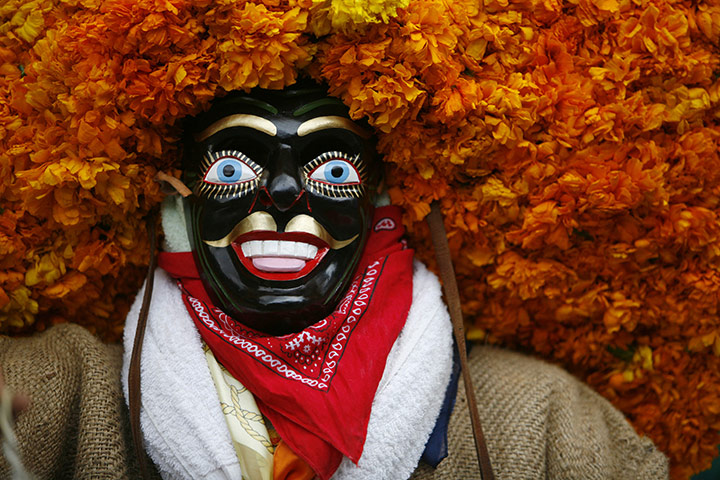 mexican celebrations: A dancer performs during the parade in Mexico City