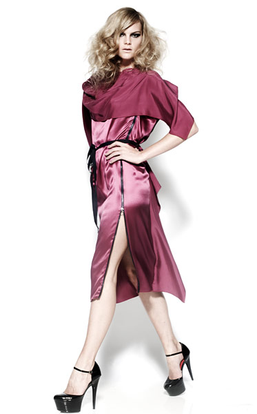 The Line-up: LFW: Magenta silk dress