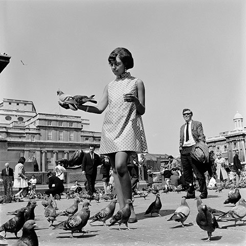 James Barnor Photographs: Drum Cover Girl Erlin Ibreck at Trafalgar Square by James Barnor