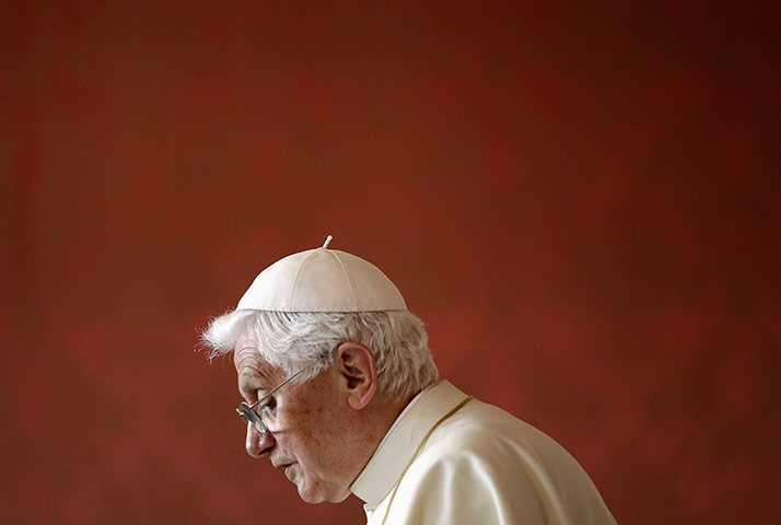Pope 3: Pope Benedict XVI arrives for a meeting of religious
