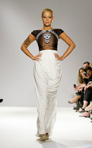 London Fashion Week Day 2: Amber Rose models during the BodyAmr Spring Summer 2011 Fashion Show