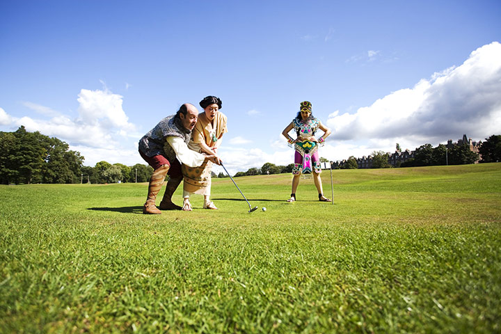 Edinburgh Festival: Montezuma cast costume photocall, Bruntsfield Links