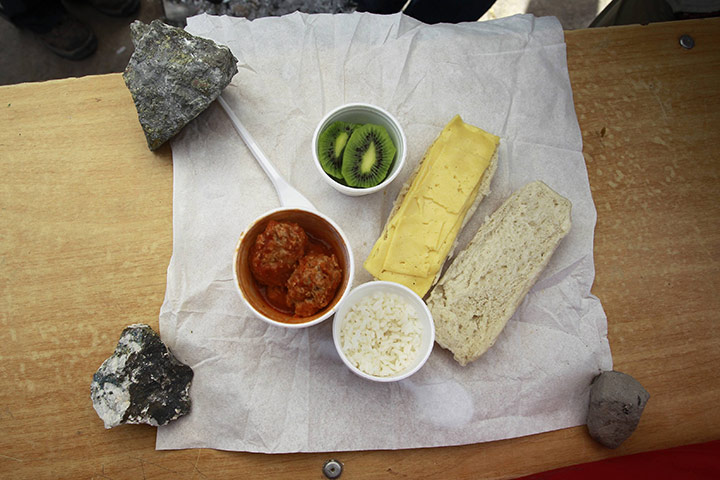 Chile Miners Update: Food meant for the 33 miners trapped underground displayed at Copiapo