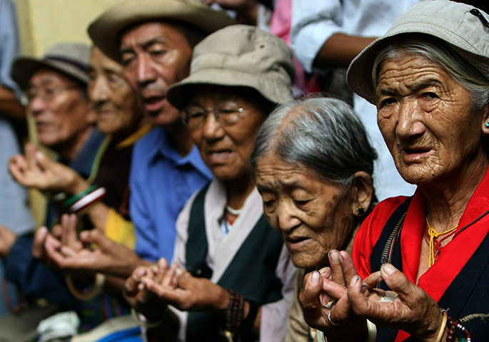 Tibetan Democracy Day: Tibetans in-exile perform a religious ritual in Kathmandu