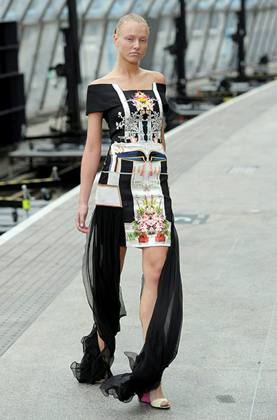 London fashion day 3: Mary Katrantzou A model walks down the runway 
