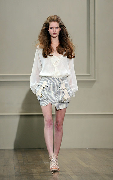 London fashion day 3: Julien Macdonald A model walks the catwalk