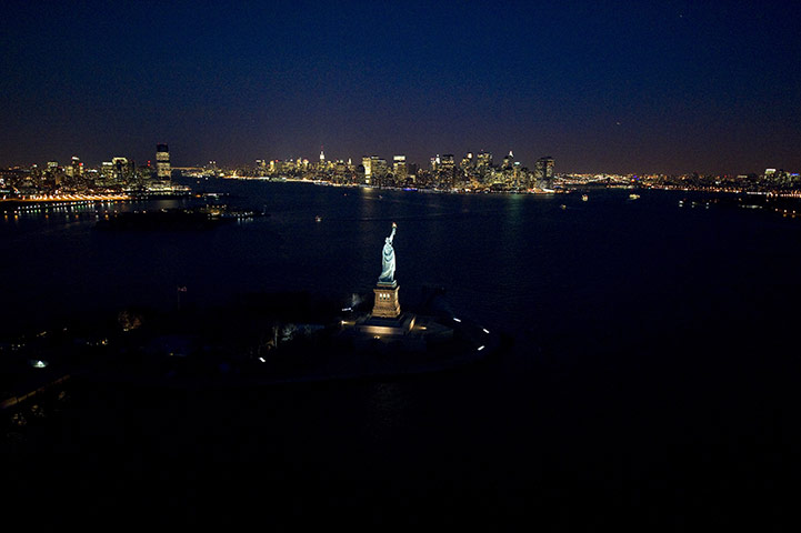 Aerial Views Of New York : Aerial Views Of New York At Night