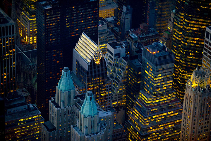 Aerial Views Of New York : Aerial Views Of New York At Night