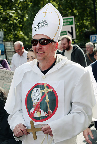 Pope Protestor: Papal visit to the UK