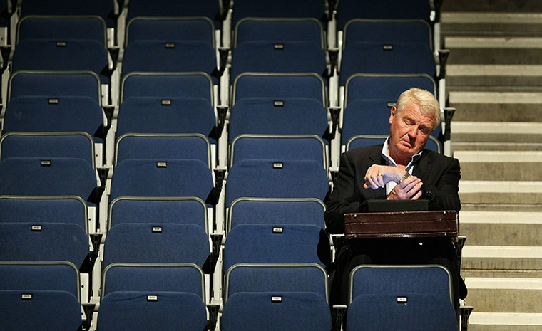 Liberal Democrats: Sir Paddy Ashdown finds a quiet place to work in the lunch recess 