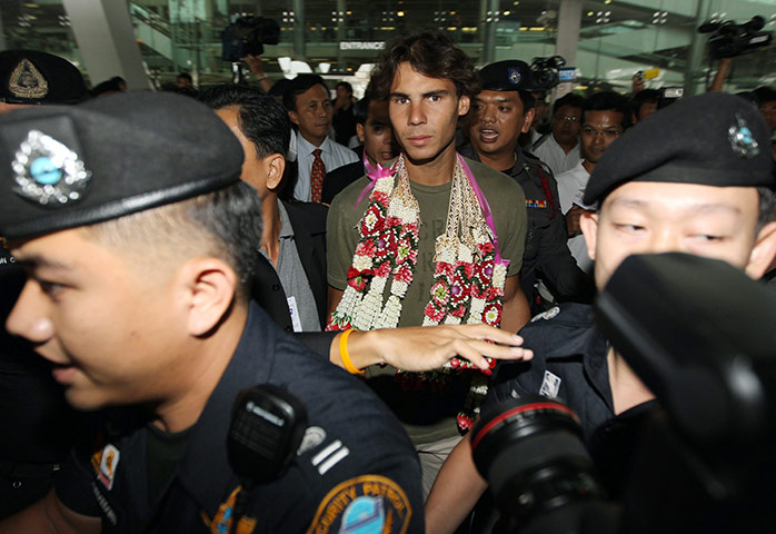 24sport: World number one tennis player Rafael Nadal arrives in Bangkok