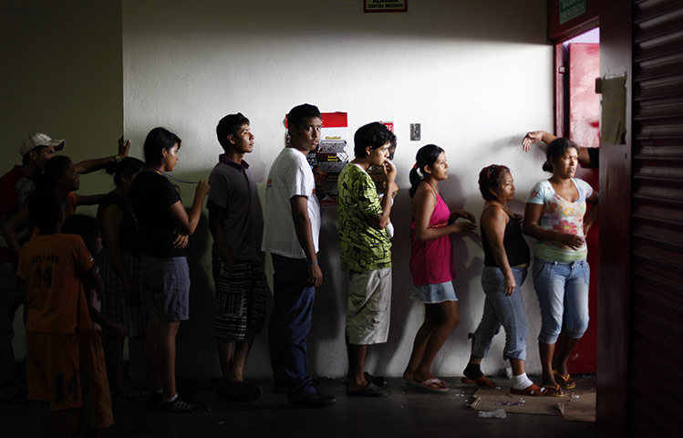 24 hours in pictures: food at a shelter after Hurricane Karl hit, Veracruz, Mexico
