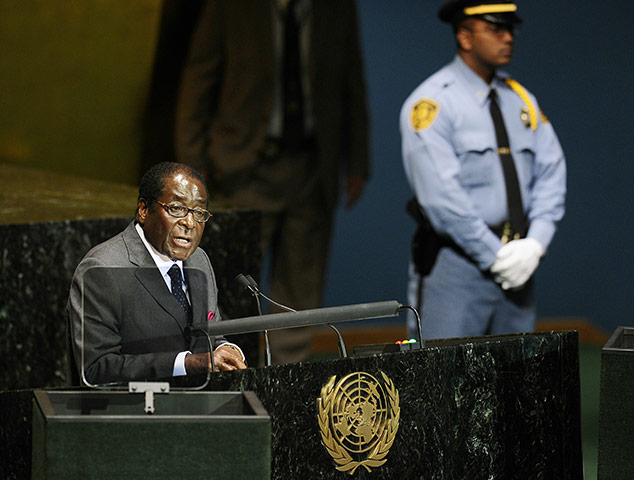 Millennium Development: Zimbabwe's President Robert Mugabe addresses the summit 