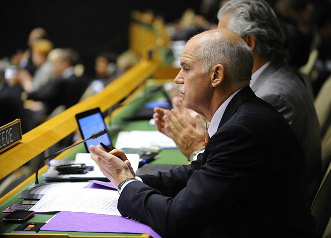 Millennium Development: Greek Prime Minister George Papandreou attends the summit