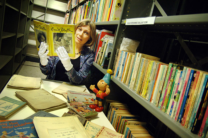 Collection director Sarah Lawrance, with Enid Blyton's original archive