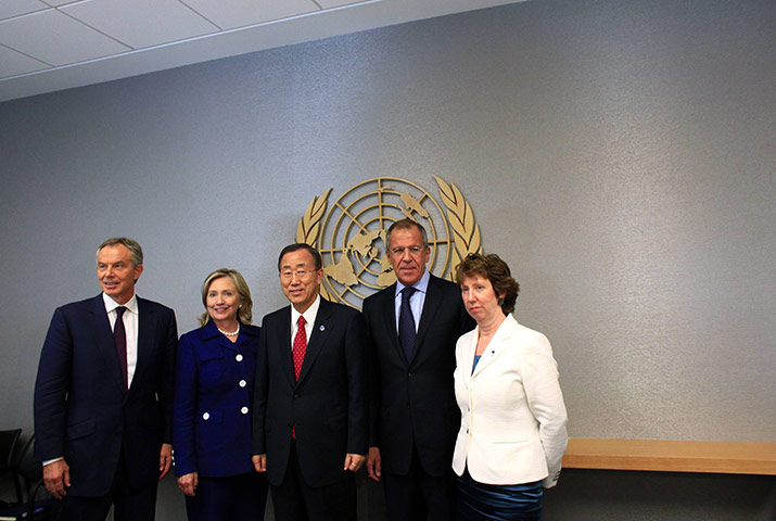 Millennium Development: Members of the Middle East Quartet meet during the summit 