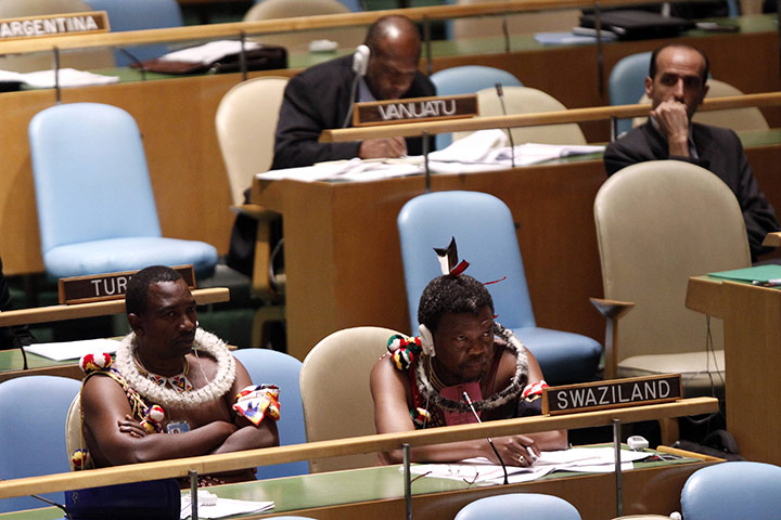 Millennium Development: Members of the Swaziland delegation listen during the summit 