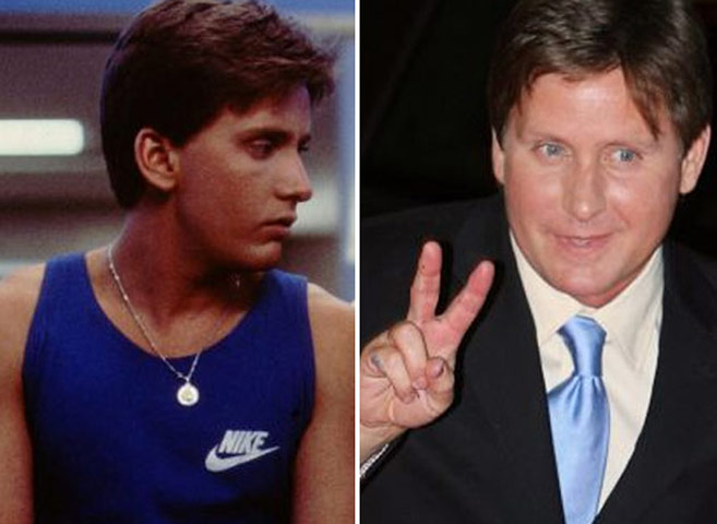 Breakfast Club reunion: Emilio Estevez in The Breakfast Club and in 2006