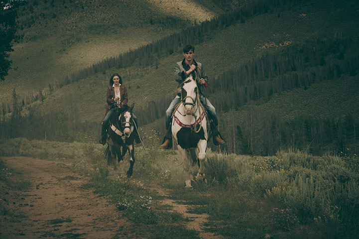 Ranch Fashion: Models on horses